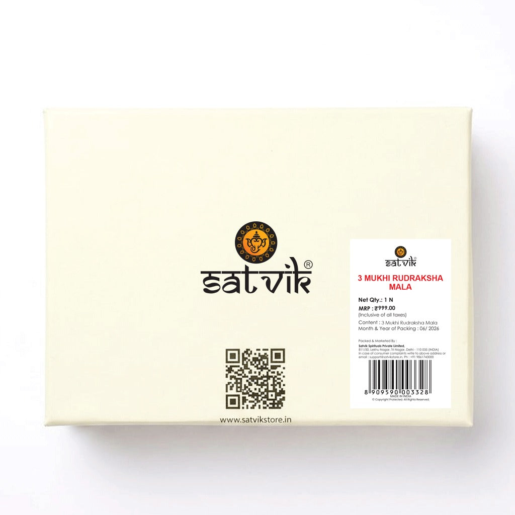 3 Mukhi Rudraksha Mala