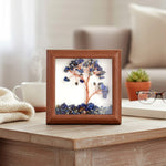Lapis Lazuli Tree with Frame Decorative Spiritual Piece