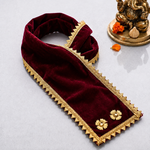 Premium Decorative Maroon Velvet Ganpati Idol Patka
