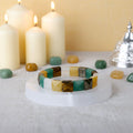 Money magnet flat rectangular bead healing stone bracelet with pyrite aventurine citrine crystals. India’s Largest Pooja Accessories Brand - www.satvikstore.in