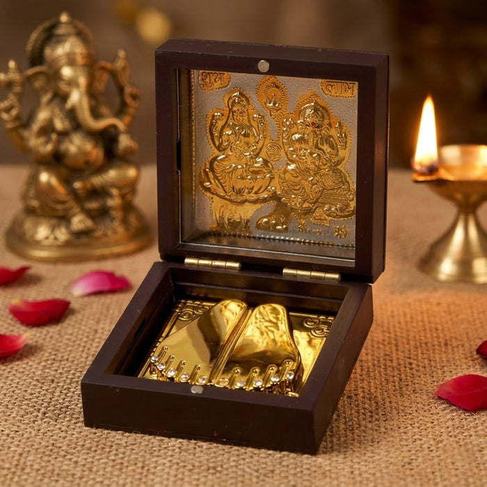 Shree Lakshmi Ganesh Charan Paduka Box - Small