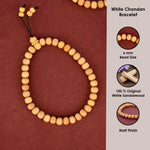 100% Original 6mm White Chandan Bracelet for Peace & Inner Calm