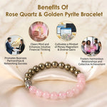 Rose Quartz & Golden Pyrite Bracelet Stylish Spiritual Wear