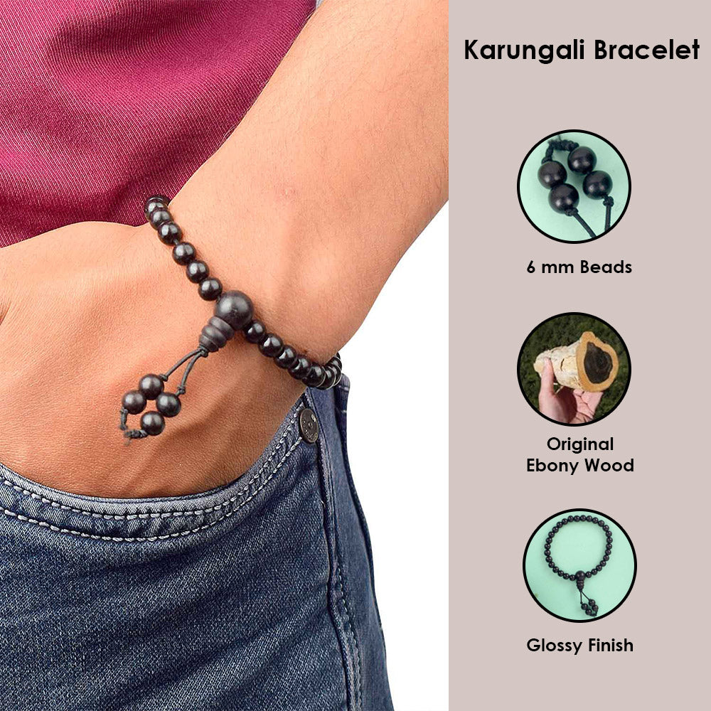 6 mm Govt. Certified Karungali bracelet with Gloss Finish