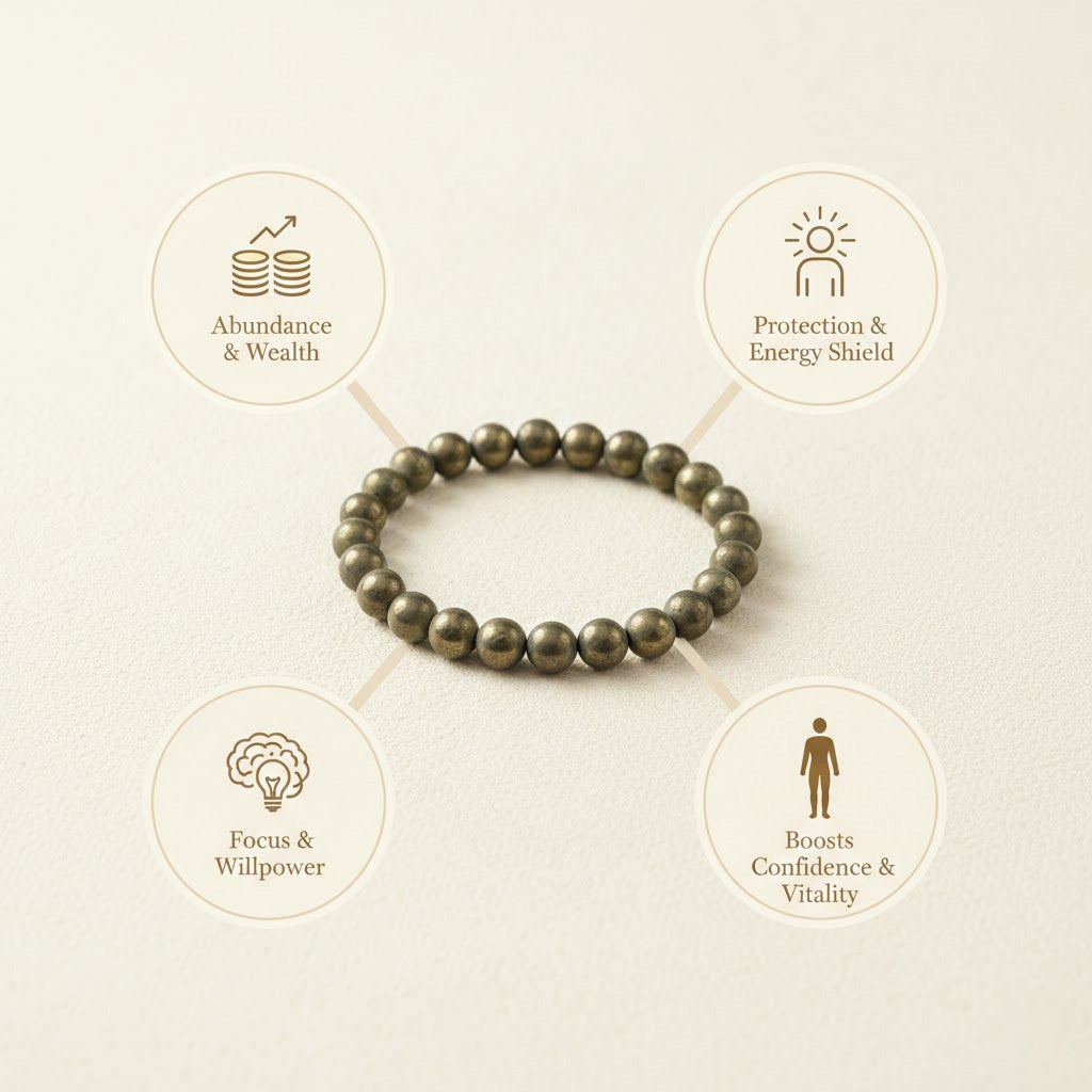 Raw Pyrite, Rose Quartz & Black Obsidian Bracelet Combo with Hanuman Chalisa Pendant