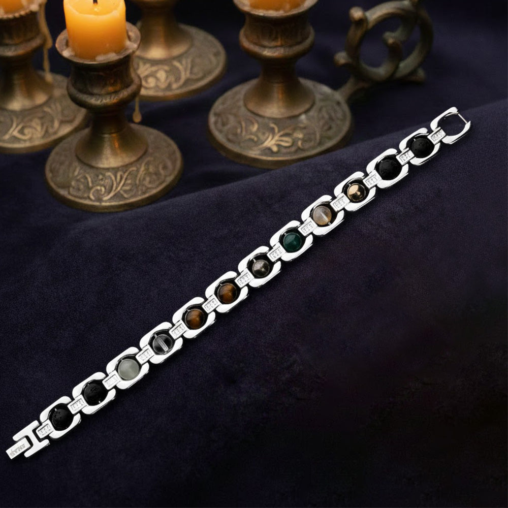 Dhanyog Silver Plated Bracelet Unisex Spiritual Wear IGP