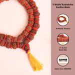 5 Mukhi 54 Beads Rudraksha Kantha Mala with Velvet Thread
