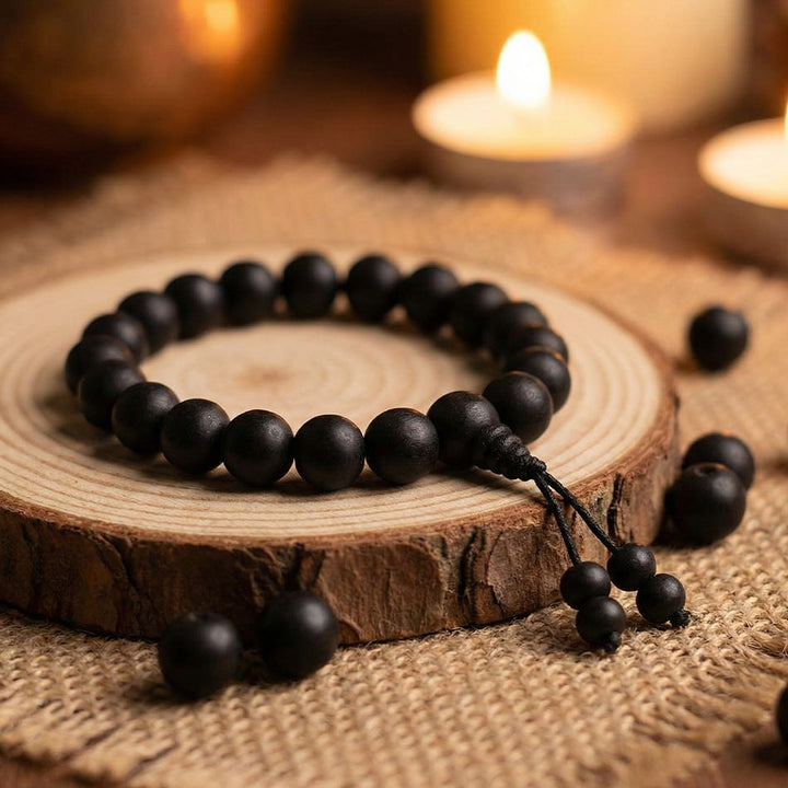 10mm Govt. Certified Karungali Bracelet with Matt Finish for Spiritual Protection. India’s Largest Pooja Accessories Brand - www.satvikstore.in