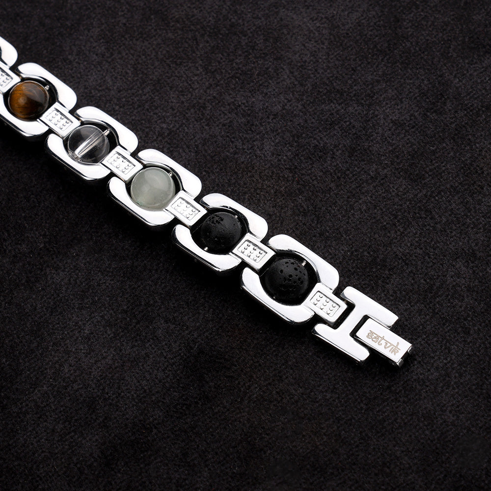 Dhanyog Silver Plated Bracelet Unisex Spiritual Wear IGP