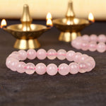 Dhan Yog & Rose Quartz Bracelet Combo with Hanuman Chalisa Pendant