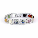 11 Chakra Silver Plated Bracelet – Unisex Spiritual Wear