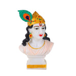 Premium Hand Painted Marble Dust Krishna Bust Statue