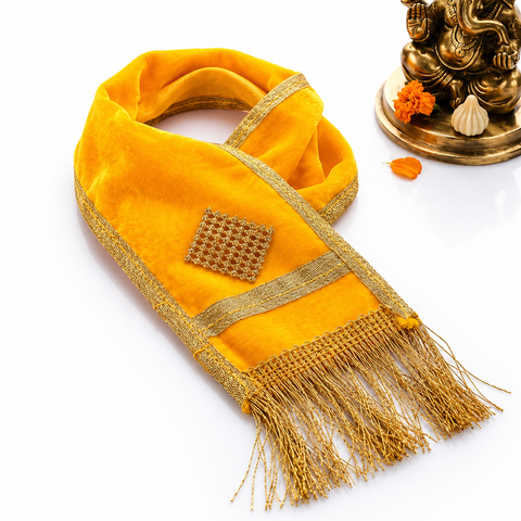 Traditional Yellow Angvastra/Patka/Duppata 30 Inch