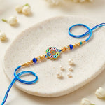 Elegance Circular Enamel Mosaic Art Rakhi