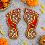 Festive Entrance Blessing Lakshmi Footprint Stickers