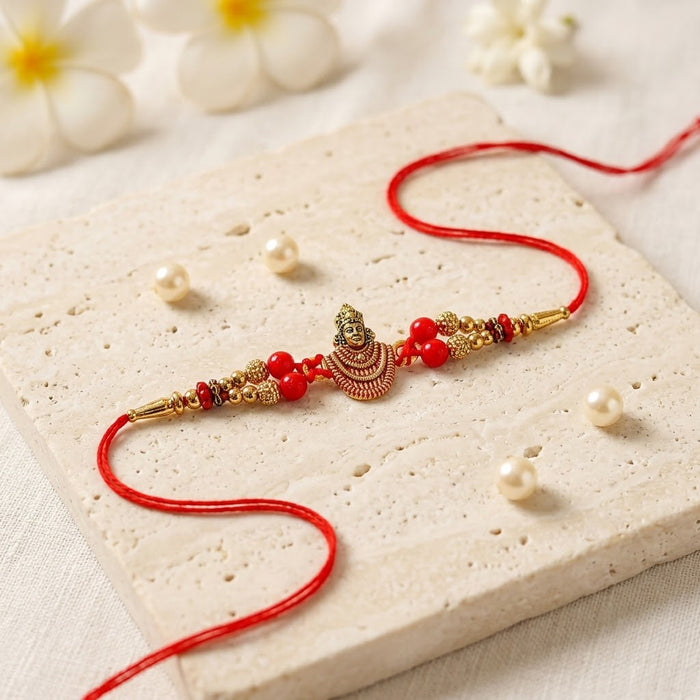 Handcrafted Sacred Deity Face Motif Antique Rakhi
