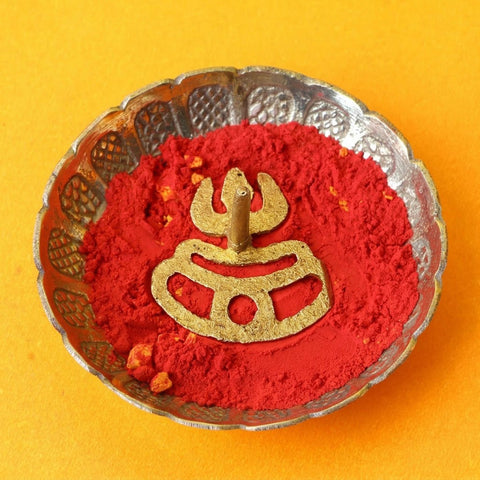 Brass Trishul Tilak Stamp Deity Ornament
