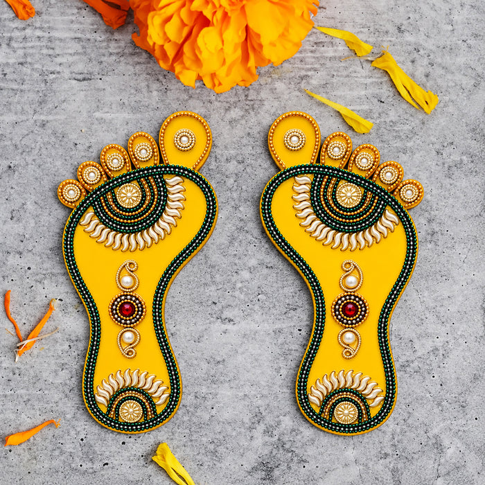Auspicious Lakshmi Sacred Charan Paduka Wall Sticker