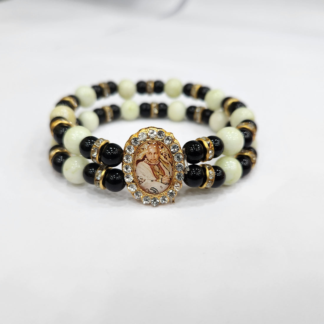 Black And Neon Green Bracelet with Jai Guruji Swaroop Handmade Bracelets for Men and Women