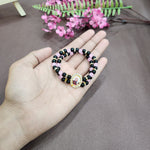 Black And Baby Pink Pearl Bracelet with Jai Guruji Swaroop Handmade Bracelets for Men and Women