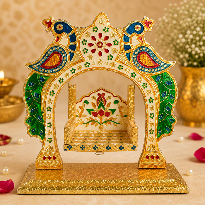 Majestic Golden Meenakari Jhula  for Laddu Gopal