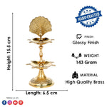 6.1 Inch Brass Flying Peacock 2 Step Kerala Samai Deepam