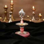 Ganesh Long Hand Deepam – Silver Plated Pooja Lamp Spiritual Use