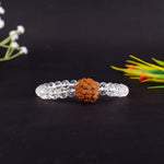 4 Mukhi Rudraksha Glass crystal beads Bracelet