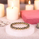 Golden Pyrite Beaded Bracelet Stylish Spiritual Wear