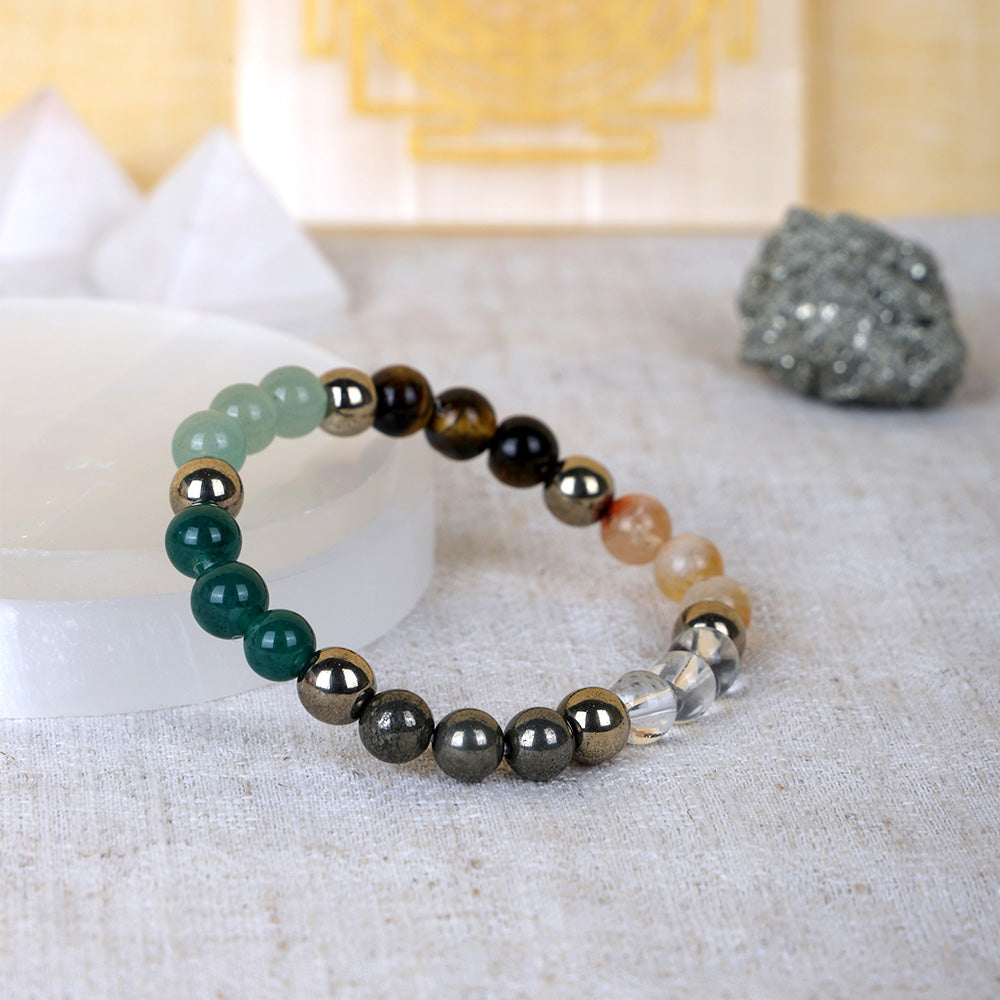 7 Horses Pyrite Frame & Dhanyog Bracelet Combo
