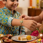 Multicolor Enamel Flower and Crystal Kids Rakhi