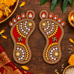 Festive Entrance Blessing Lakshmi Footprint Stickers