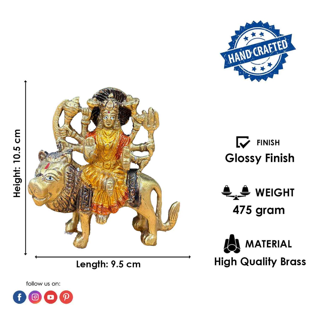 4.1 Inch Stunning Sherawali Mata