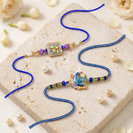 Royal Meenakari Peacock and Kundan Designer Rakhi (Set of 2)