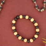 Govt. Certified Karungali/Ebony & White Sandalwood Beads Bracelet