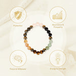 Dhan Yog & Rose Quartz Bracelet Combo with Hanuman Chalisa Pendant