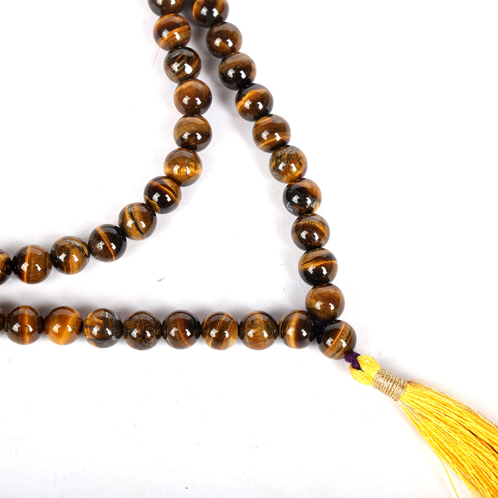 108 Beads Tiger Eye Jaap Mala - Power & Protection Crystal