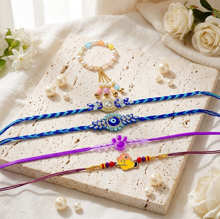 Beautiful Designer Family Rakhi Combo (Pack of 5)