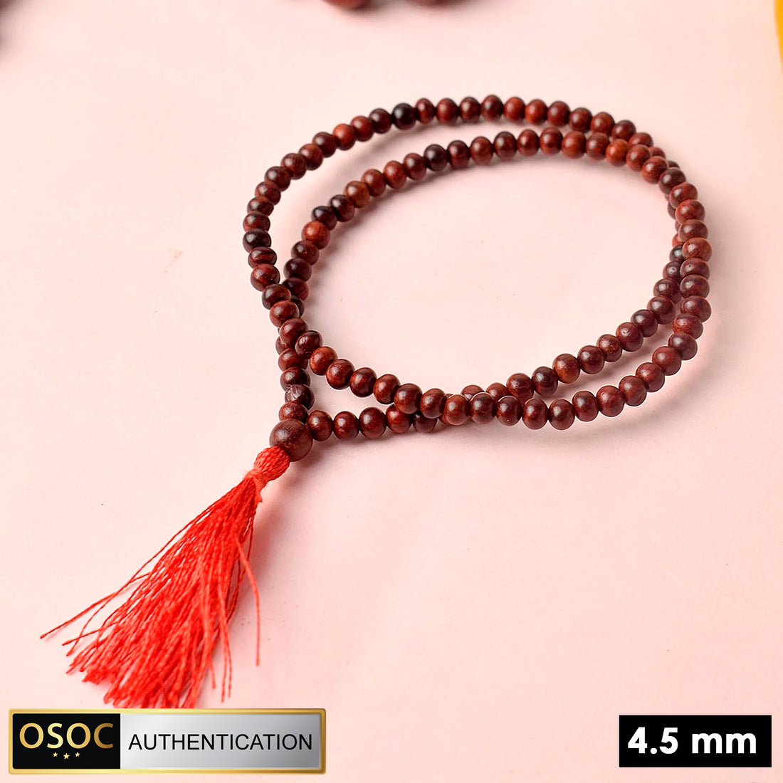 Certified 100% Original Authentic Pure Red Sandalwood Jap Mala (Andhra Pradesh)