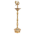 44 Inch Brass Kerala Peacock Samai Deepam Inauguration Lamp – Handcrafted Kerala samai deepam with an intricate peacock design, perfect for grand inaugurations, pooja ceremonies, and religious occasions. India’s Largest Pooja Accessories Brand – www.satvikstore.in