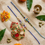 Royal Meenakari Peacock and Kundan Designer Rakhi (Set of 2)