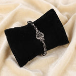 Silver Plated Karungali Bracelet with Om Trishul Charm