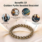 Golden Pyrite Beaded Bracelet Stylish Spiritual Wear