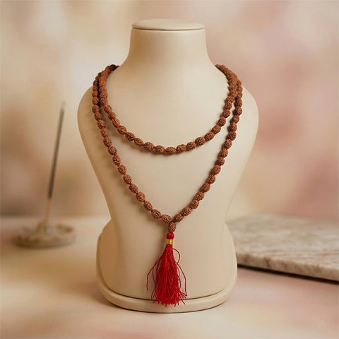 3 Mukhi Rudraksha mala natural Indo three face Rudraksha for purification. India’s Premium Rudraksha Jap Mala Brand - www.satvikstore.in