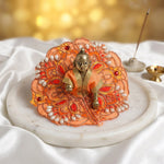 Size 1 Premium Hand Embroidered Orange Laddu Gopal Dress