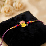 Cute Yellow Bird with Pink Hat Enamel Kids Rakhi