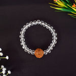 4 Mukhi Rudraksha Bracelet with Sphatik Crystal Beads for Knowledge and Clarity. India’s Largest Pooja Accessories Brand - www.satvikstore.in