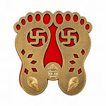 Gold & Red Charan Paduka Door Entrance Sticker