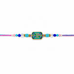 Elegance Rectangular Mosaic Enamel Designer Rakhi
