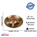 Brass Colored Turtle with Nakashi Tray - Red